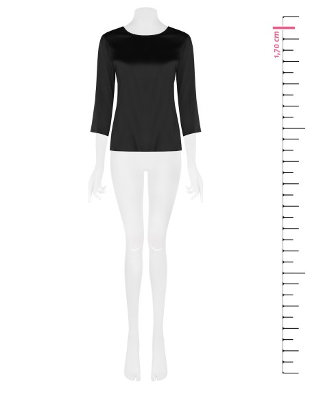 Vloeiende blouse met 3/4-mouwen van satijn Rinascimento
