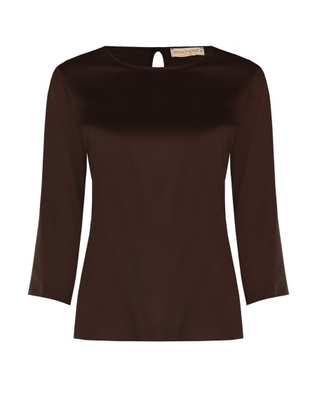 Vloeiende blouse met 3/4-mouwen van satijn Rinascimento