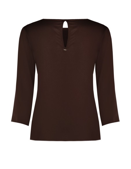 Vloeiende blouse met 3/4-mouwen van satijn Rinascimento
