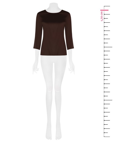 Vloeiende blouse met 3/4-mouwen van satijn Rinascimento