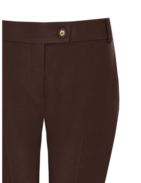 Rechte broek van technische stof met knoop met Rinascimento-logo