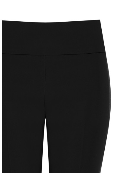 Rinascimento broek met wijde pijpen van technische stof en een tailleband