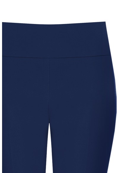 Rinascimento broek met wijde pijpen van technische stof en een tailleband