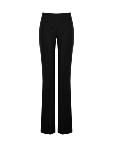 Rinascimento pantalon met wijde pijpen van technische stof en een zijrits