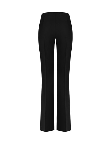 Rinascimento pantalon met wijde pijpen van technische stof en een zijrits