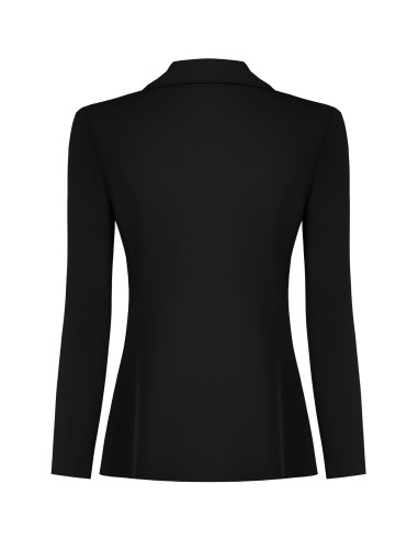 Getailleerde blazer van cadistof met ton-sur-ton metalen knopen – Rinascimento