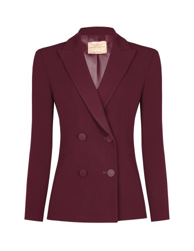 Getailleerde blazer van cadistof met ton-sur-ton metalen knopen – Rinascimento