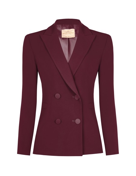 Getailleerde blazer van cadistof met ton-sur-ton metalen knopen – Rinascimento