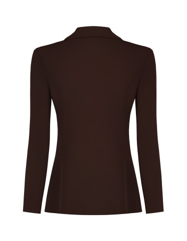 Getailleerde blazer van cadistof met ton-sur-ton metalen knopen – Rinascimento