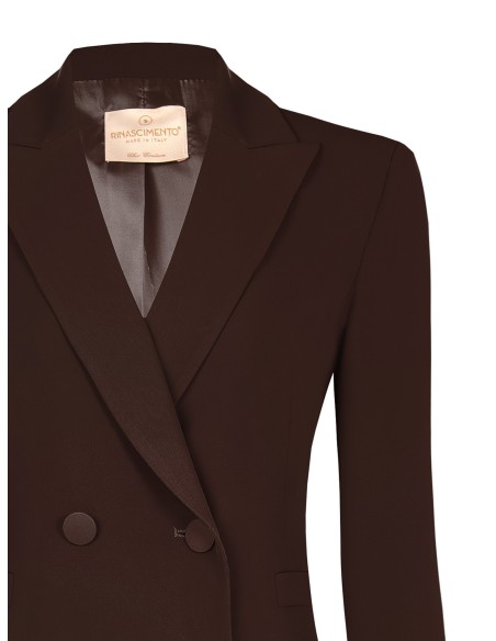 Getailleerde blazer van cadistof met ton-sur-ton metalen knopen – Rinascimento