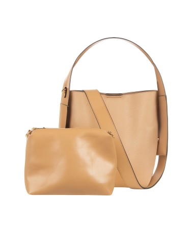 Maxi-handtas van imitatieleer met binnenpochette en afneembare schouderriem Rinascimento