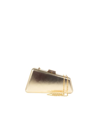 Trapeziumvormige harde tas van metallic kunstleer met kettingschouderband Rinascimento