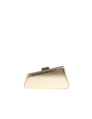 Trapeziumvormige harde tas van metallic kunstleer met kettingschouderband Rinascimento