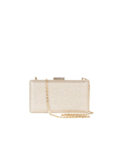 Harde glitterclutch met glittersluiting en kettingschouderband Rinascimento