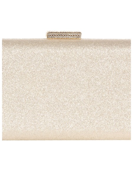 Harde glitterclutch met glittersluiting en kettingschouderband Rinascimento