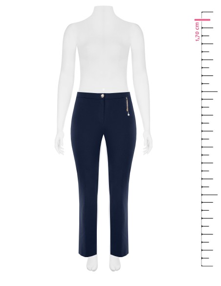 Rechte curvybroek van scuba-crêpe met sierdetail van kettingen en parel – Rinascimento Curvy