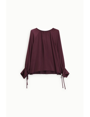 Ruime blouse met lange mouwen en striklinten Dixie