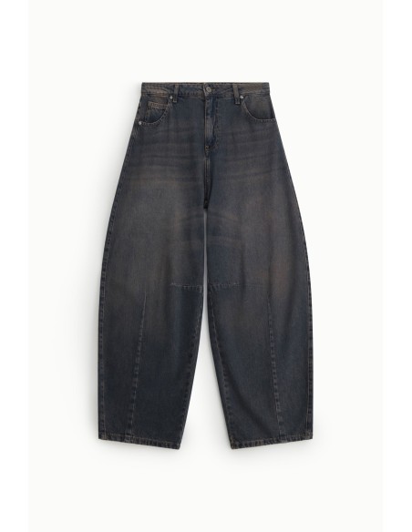 Balloon-fitjeans met stiksels aan de voorkant van Dixie