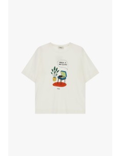 Oversized T-shirt met ronde hals en platenspelerprint Dixie 2