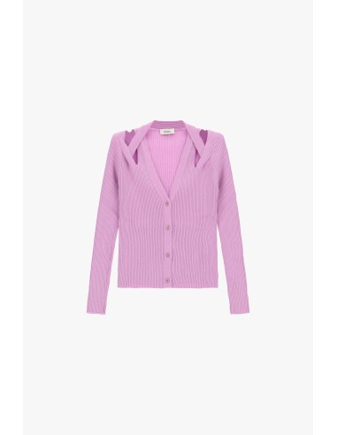 Kort geribbeld vest met overslaghals Dixie