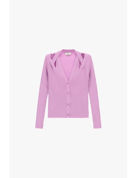 Kort geribbeld vest met overslaghals Dixie