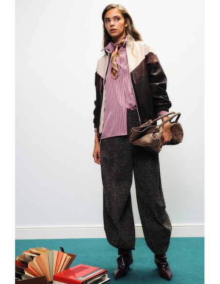 Dixie Palazzo-broek met dierenprint en hoge taille