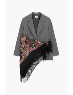 Blazer met bedrukte sjaal en franjes aan de zijkanten Dixie 2