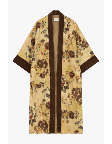 Dusterjas met bloemenprint en contrasterende biezen van Dixie