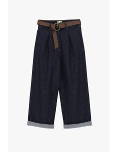 Wijde jeans met riem en omslag Dixie 2