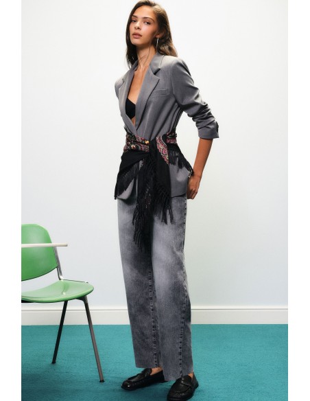 Dixie jeans met wijde pijpen en vintage wassing