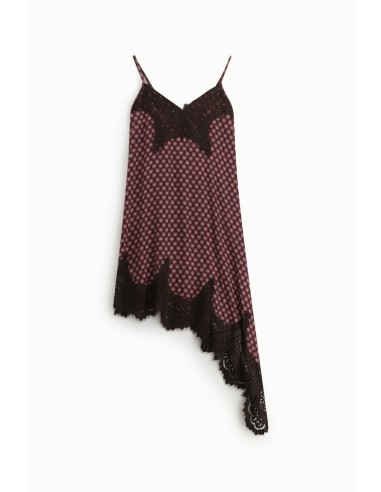Midi-jurk met geometrische print en kanten rand Dixie