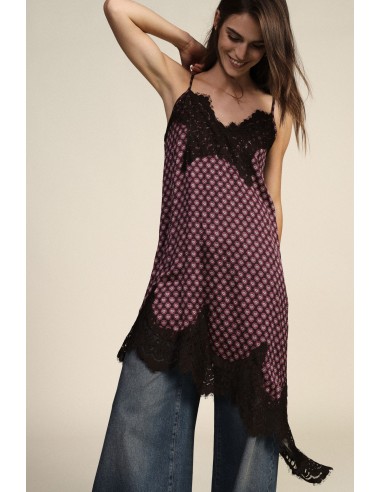 Midi-jurk met geometrische print en kanten rand Dixie