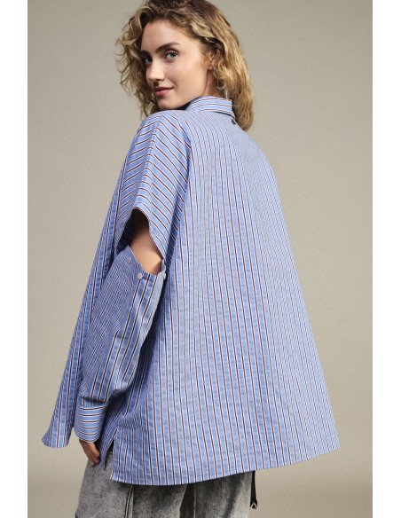 Lange gestreepte blouse met cut-outmouwen Dixie