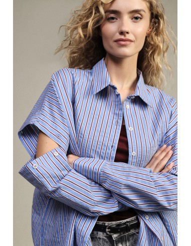 Lange gestreepte blouse met cut-outmouwen Dixie
