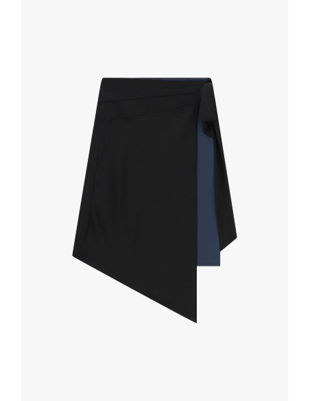 Asymmetrische korte rok met dubbele inzet Dixie