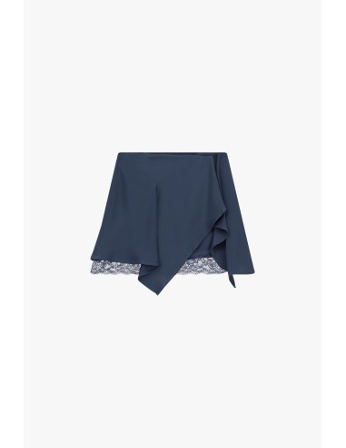Asymmetrische korte rok met kanten zoom Dixie