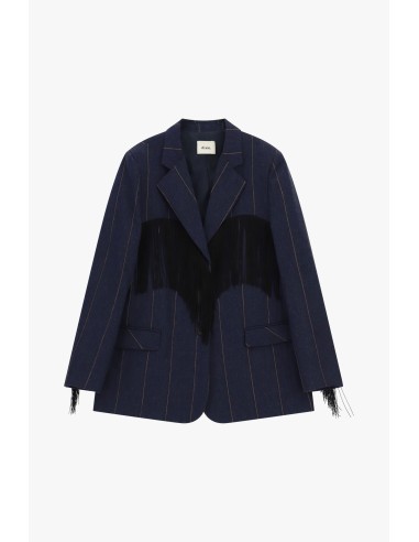 Gestreepte blazer met decoratieve franjes Dixie