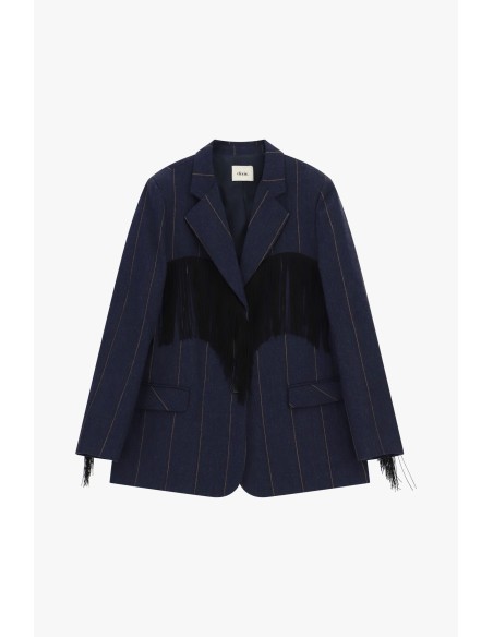 Gestreepte blazer met decoratieve franjes Dixie