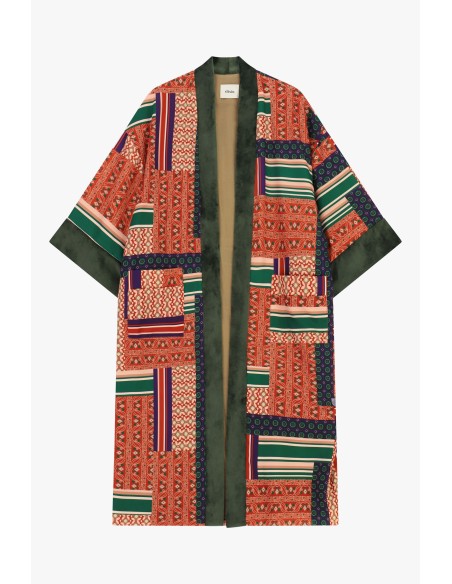 Dixie Patchwork Dusterjas met voorzakken