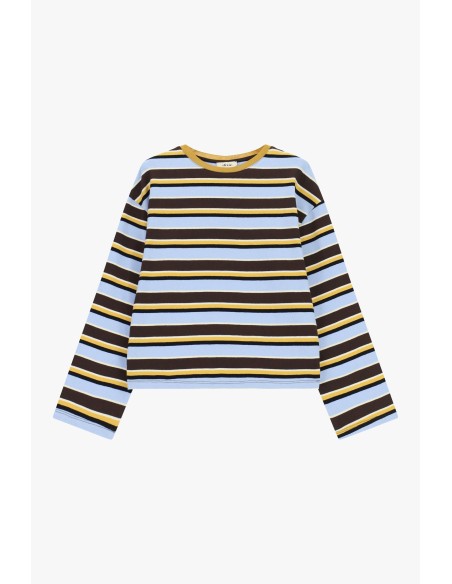 Dixie T-shirt met lange mouwen, strepen en ronde hals