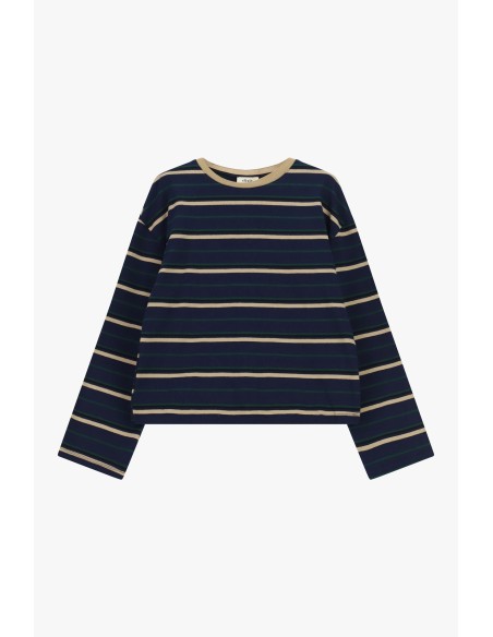 Dixie T-shirt met lange mouwen, strepen en ronde hals