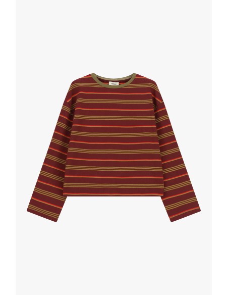 Dixie T-shirt met lange mouwen, strepen en ronde hals