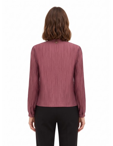 Geplisseerde blouse van een lyocellmix met strik van Rinascimento