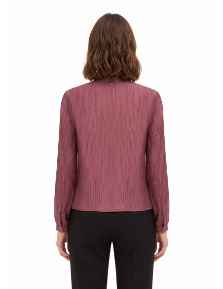 Geplisseerde blouse van een lyocellmix met strik van Rinascimento