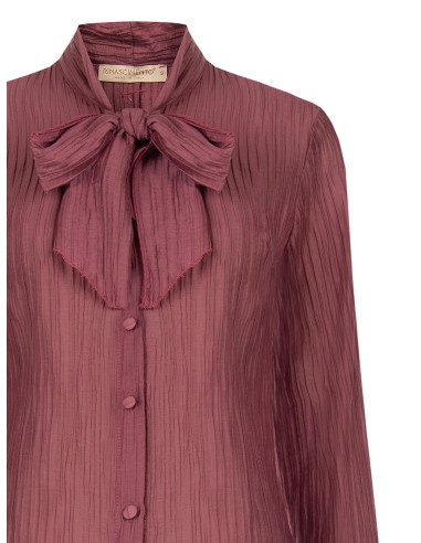 Geplisseerde blouse van een lyocellmix met strik van Rinascimento