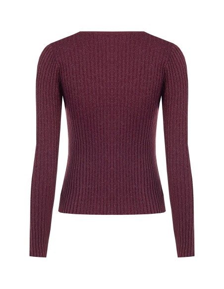 Nauwsluitende trui met brede ribbels en lurex van Rinascimento
