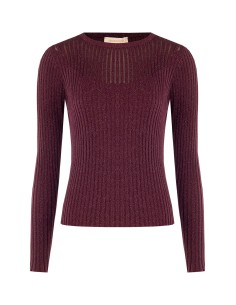 Nauwsluitende trui met brede ribbels en lurex van Rinascimento