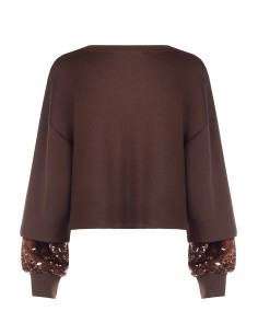 Neopreen sweater met pailletten op de mouwen Rinascimento 2