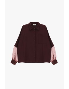 Oversized blouse met transparante mouwen en zak van Dixie 2