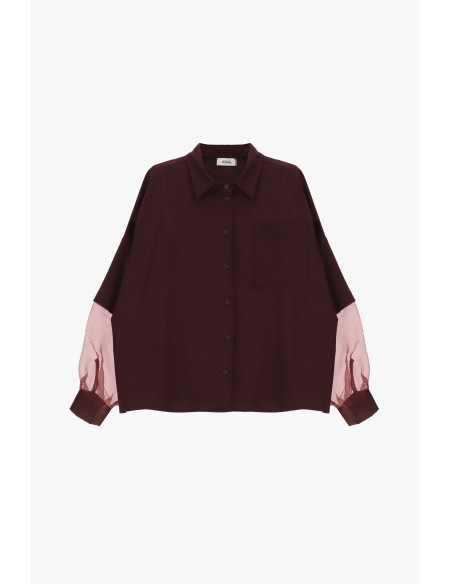 Oversized blouse met transparante mouwen en zak van Dixie
